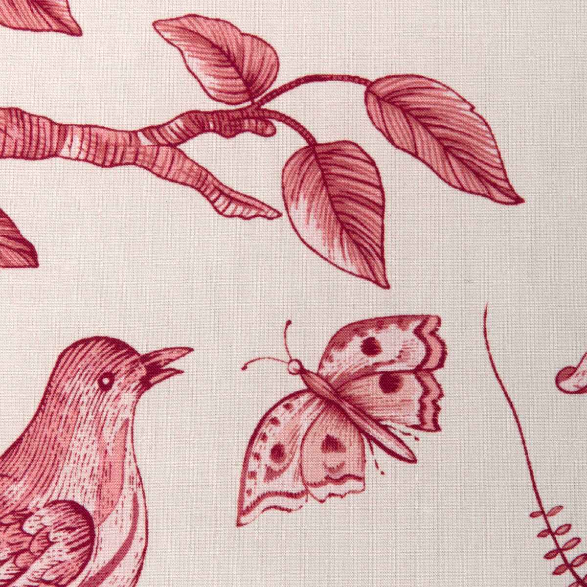 Br794311660 Bird And Thistle Cotton Print Red Brunschwig Fils Fabric - BRUNSCHWIG & FILS Fabric