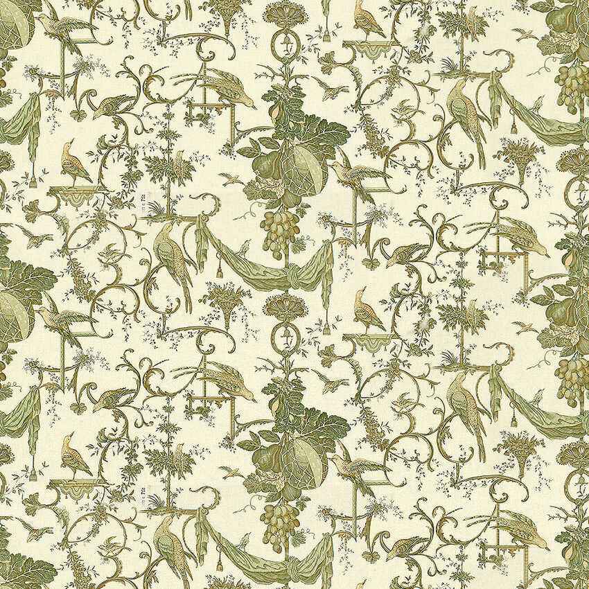 Br795004320 Kininvie Cotton Print Leaf On White Brunschwig Fils Fabric - BRUNSCHWIG & FILS Fabric