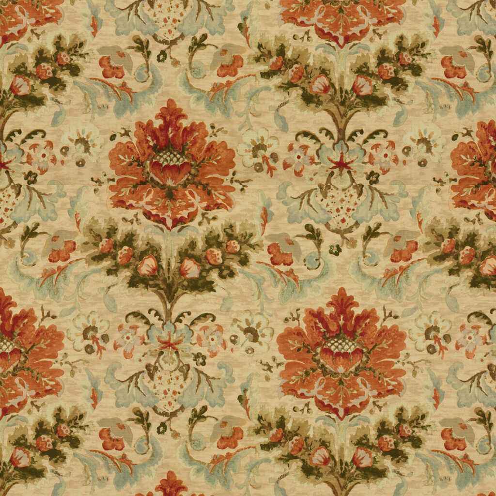 Br795748470 Windsor Damask Cotton Linen Print Copper On Sand Brunschwig Fils Fabric