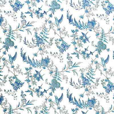 Br797422030 Edith S Reverie Cotton Print Camaieu Blue Brunschwig Fils Fabric