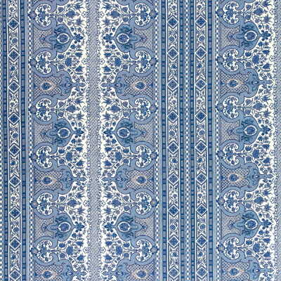 Digby S Tent Linen & Cotton Print - Moroccan Blue - BRUNSCHWIG & FILS Fabric
