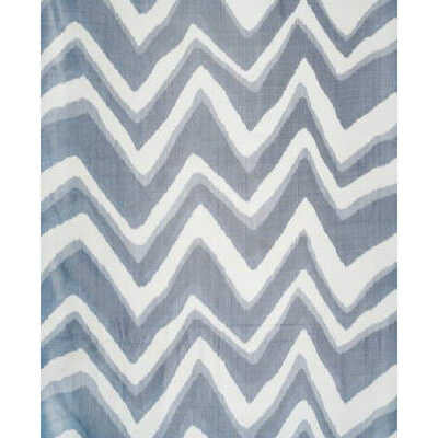 Chevron Bar Silk Warp Print - Marine - BRUNSCHWIG & FILS Fabric