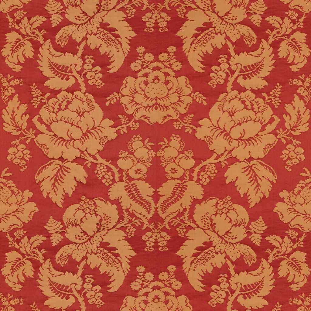 Br81035o0 Moulins Damask Rouge Ivoire Brunschwig Fils Fabric