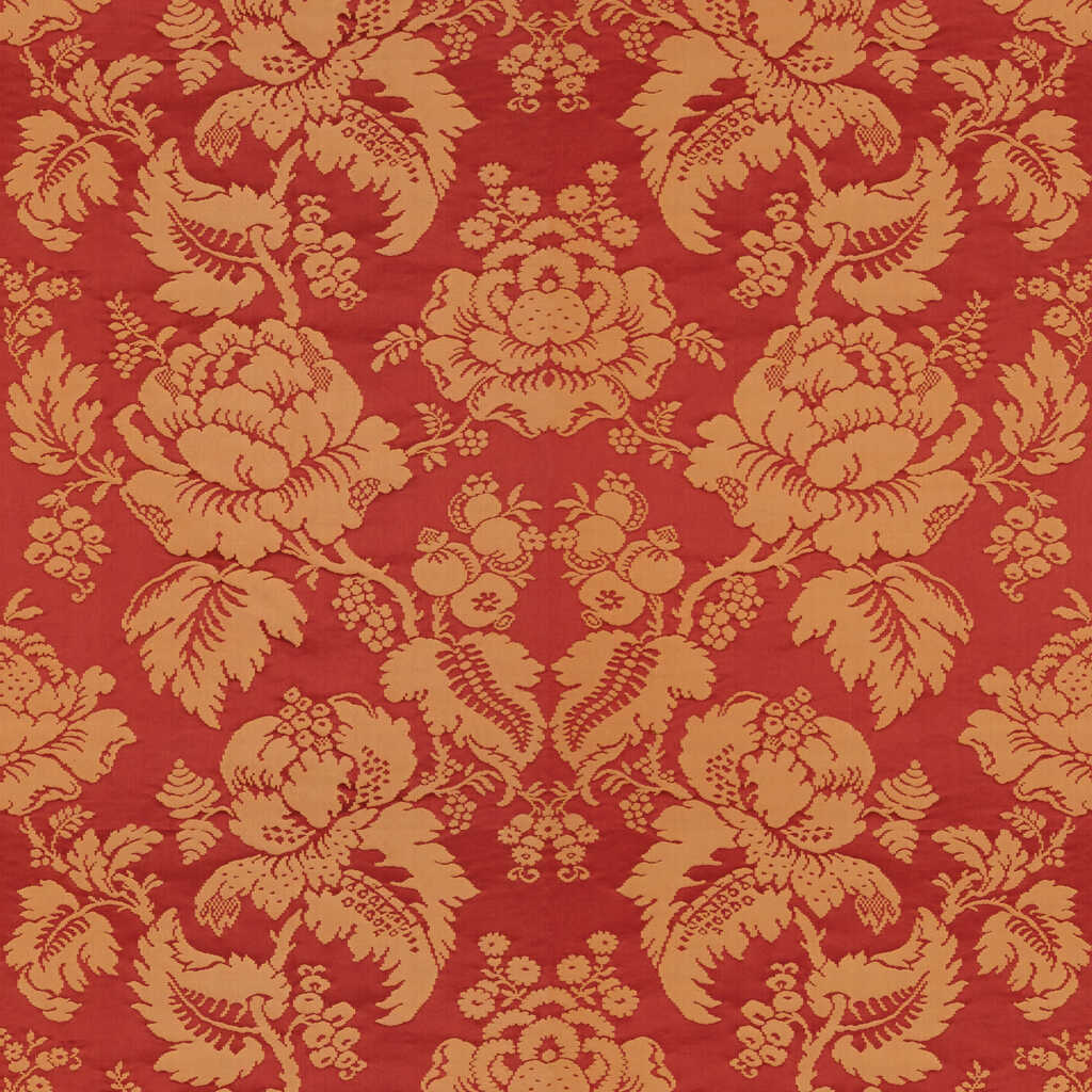 Moulins Damask - Rouge/Ivoire - BRUNSCHWIG & FILS Fabric