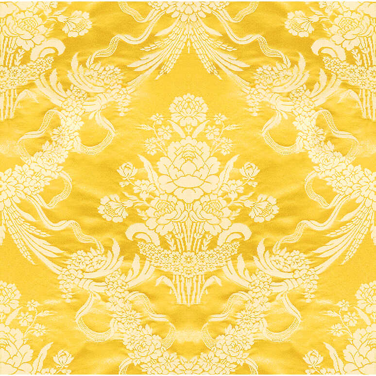 Charlieu Lampas - Jaune/Ivoire - BRUNSCHWIG & FILS Fabric