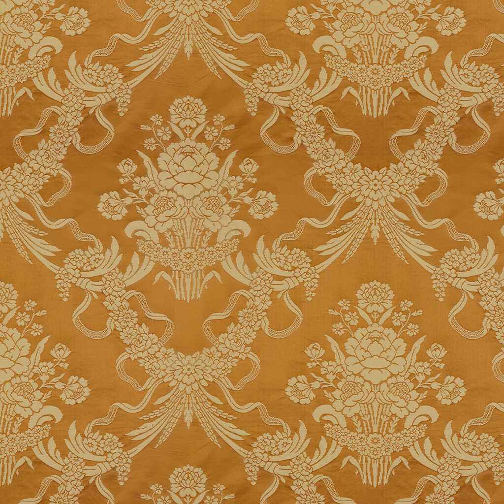 Br81036e0 Charlieu Lampas Cognac Ivoire Brunschwig Fils Fabric - BRUNSCHWIG & FILS Fabric