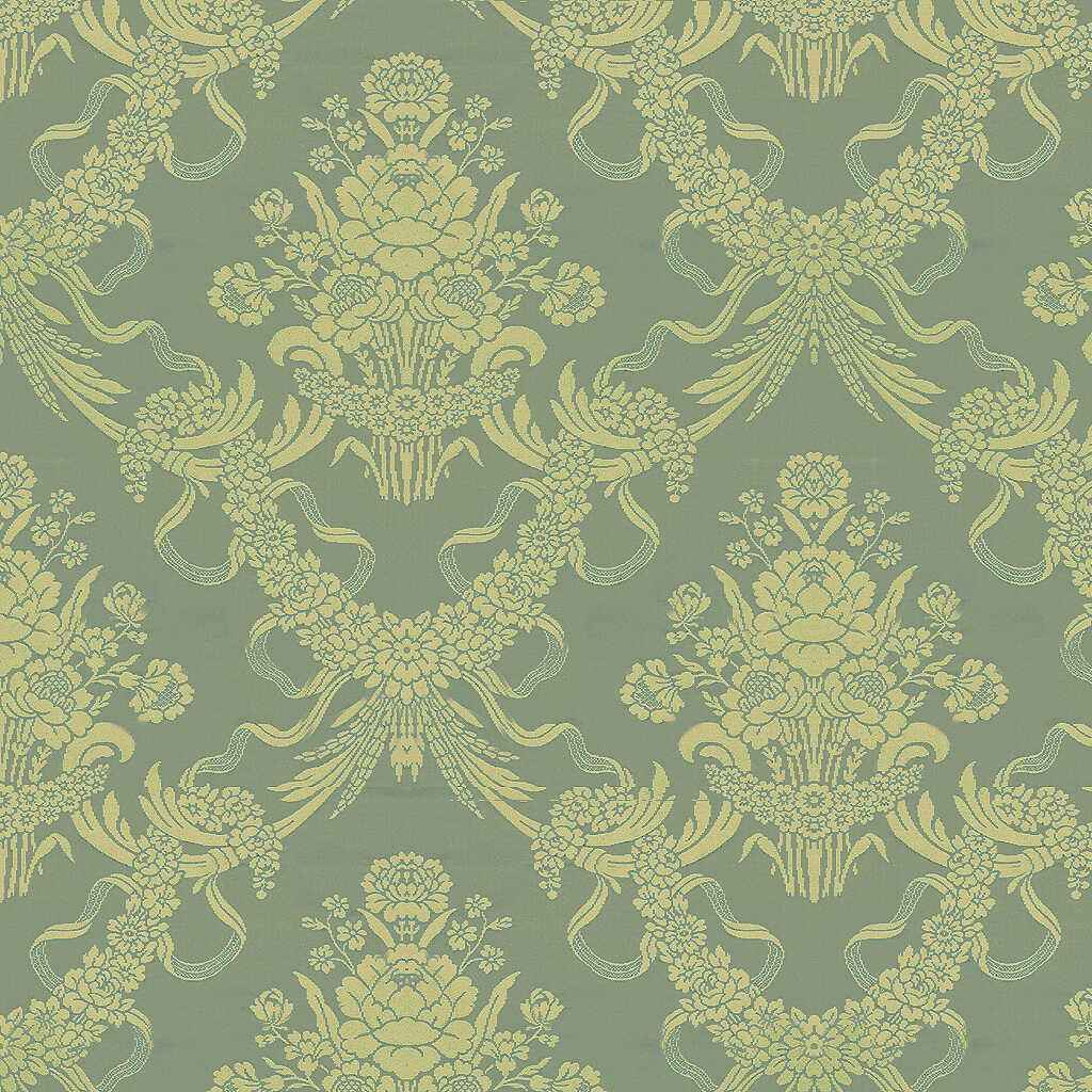 Br81036h0 Charlieu Lampas Bleu Ivoire Brunschwig Fils Fabric
