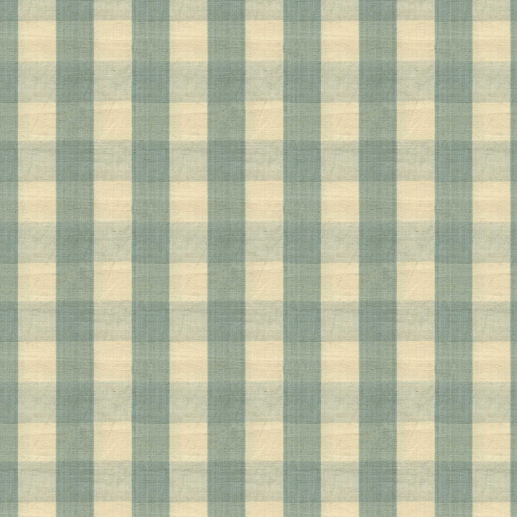 Carsten Check - Pale Blue And Cream - BRUNSCHWIG & FILS Fabric
