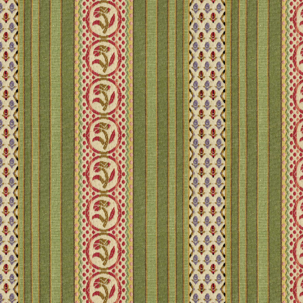 Rayure Fleurette - Willow - BRUNSCHWIG & FILS Fabric
