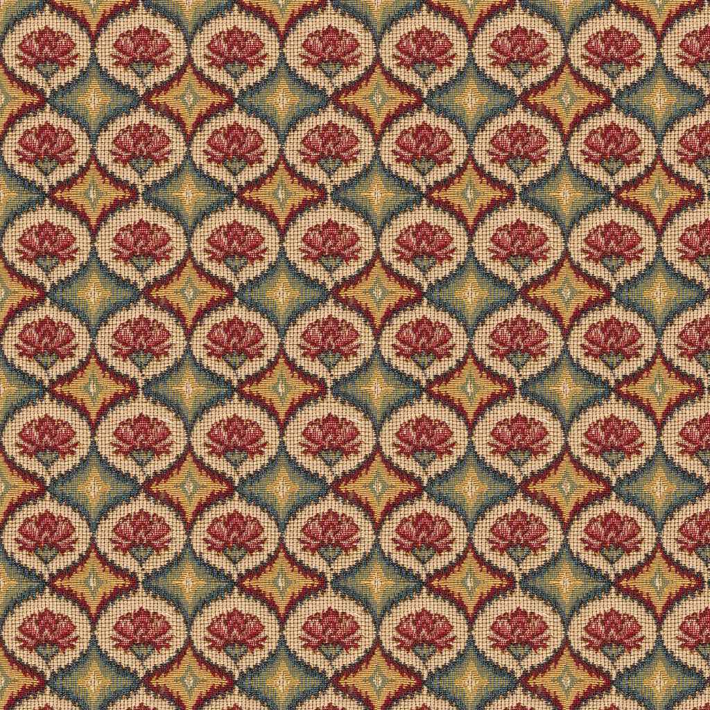 Br89438m120 Fabienne Woven Tapestry Red Blue Brunschwig Fils Fabric
