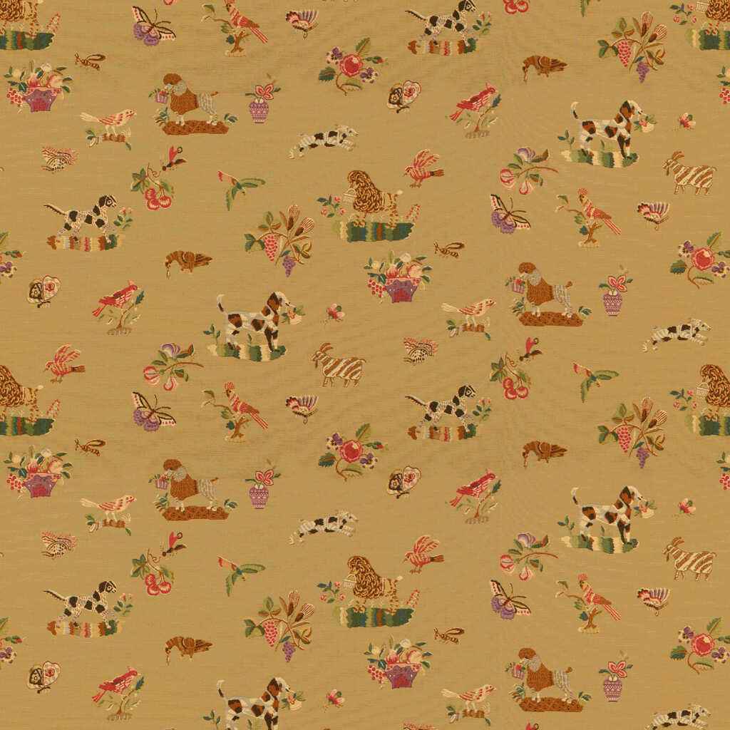 Br894770750 Animalitos Woven Tapestry Camel Brunschwig Fils Fabric - BRUNSCHWIG & FILS Fabric