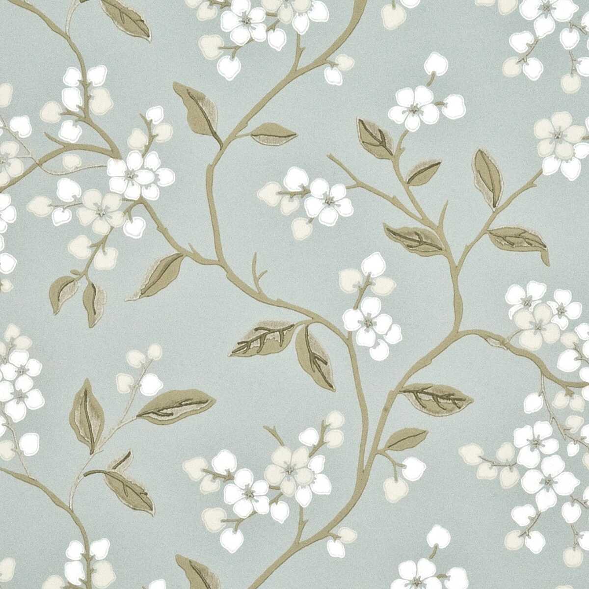 Apple Blossom - Aqua/Gilver - G P & J BAKER Wallpaper