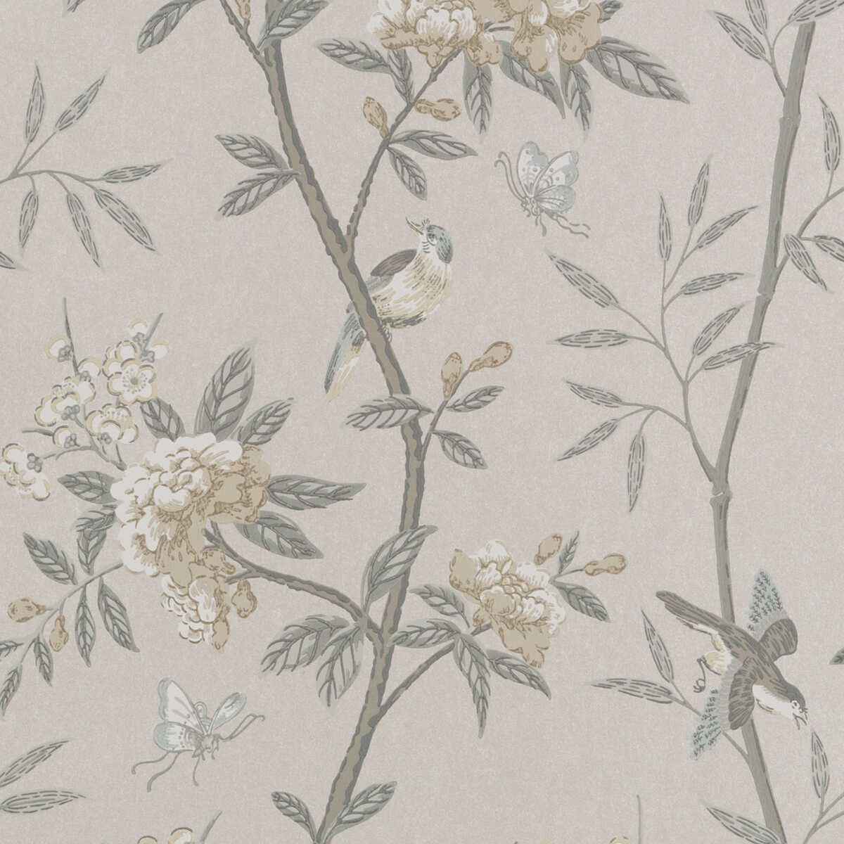 Bw4506610 Peony Blossom Dove Silver G P J Baker Wallpaper