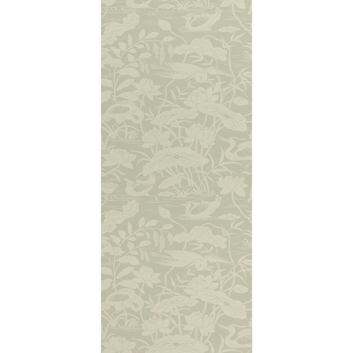 Heron & Lotus Flower - Aqua - G P & J BAKER Wallpaper