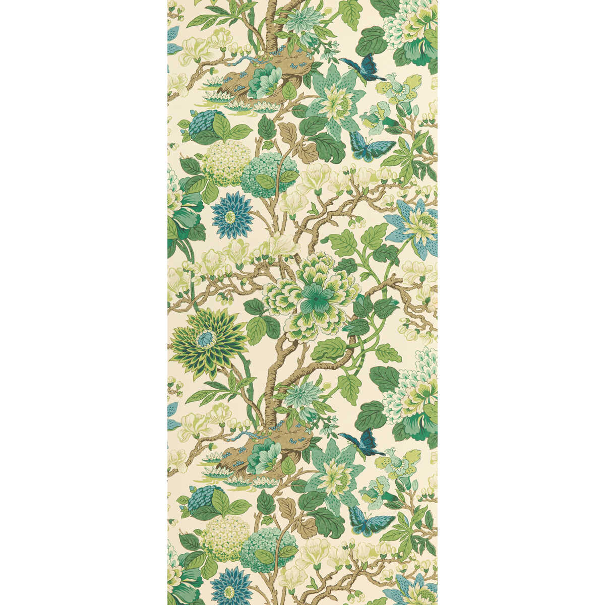 Magnolia - Emerald/Teal - G P & J BAKER Wallpaper