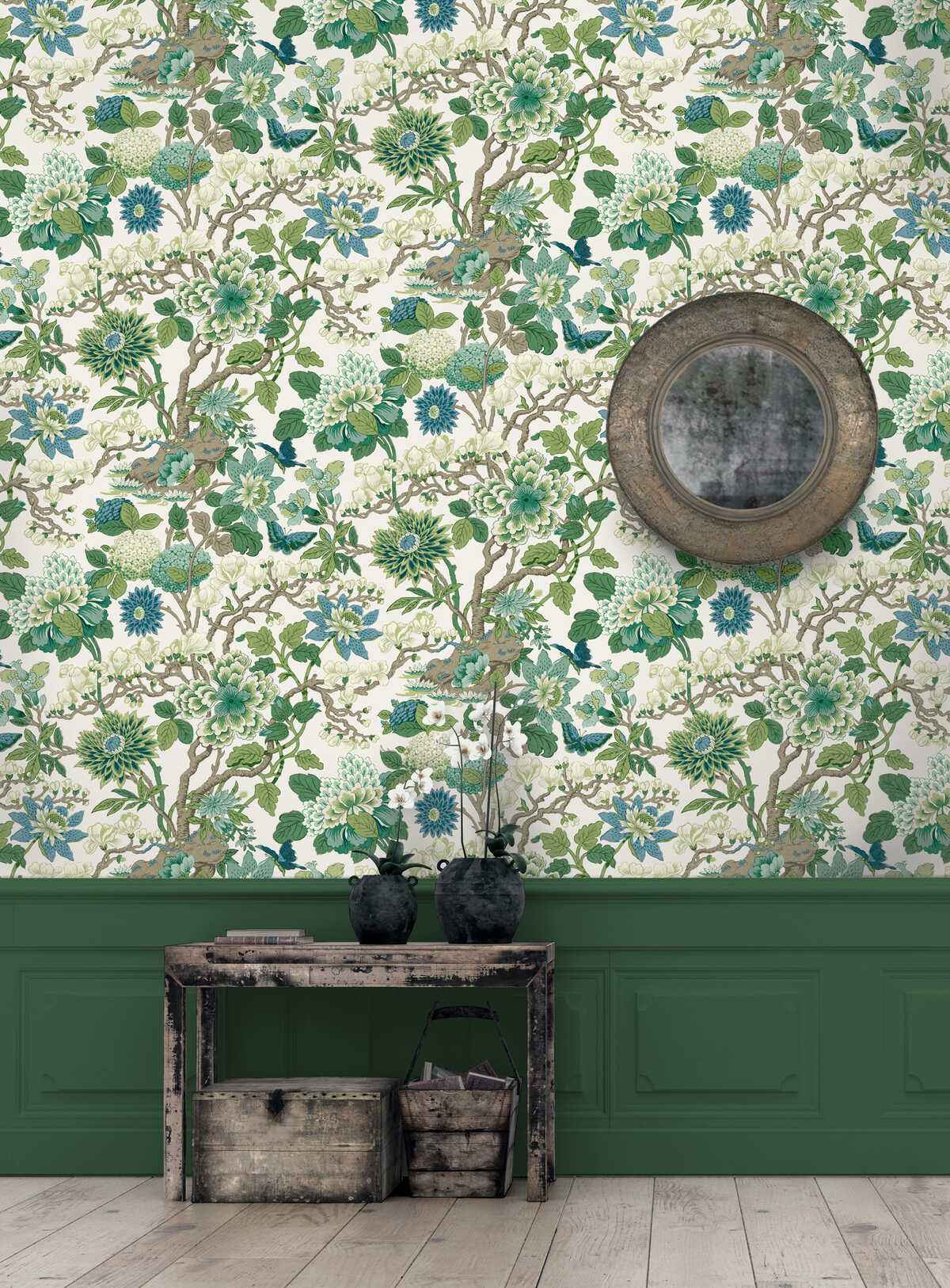Bw4509220 Magnolia Emerald Teal G P J Baker Wallpaper - G P & J BAKER Wallpaper