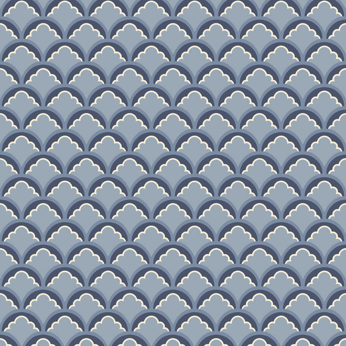 Mount Temple Small - Blue - G P & J BAKER Wallpaper