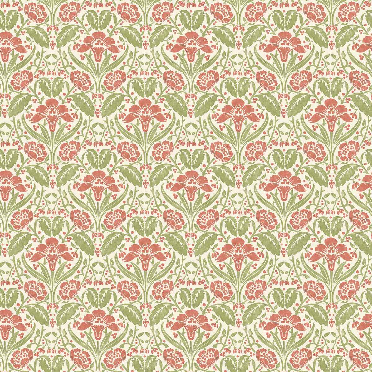 Bw4510110 Iris Meadow Pink Green G P J Baker Wallpaper - G P & J BAKER Wallpaper