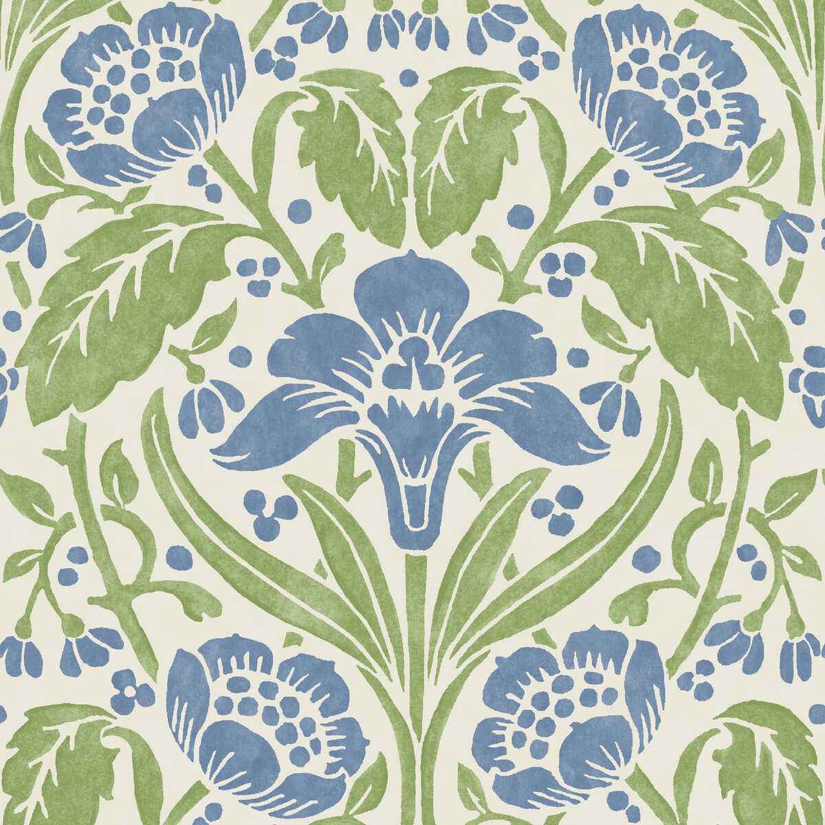 Bw4510120 Iris Meadow Blue Green G P J Baker Wallpaper - G P & J BAKER Wallpaper