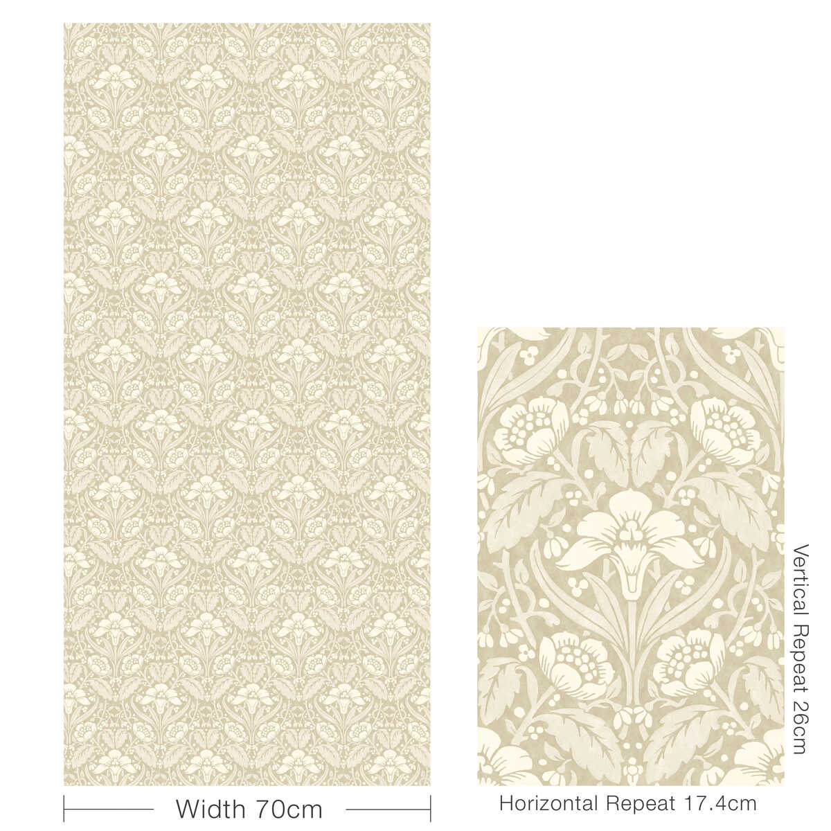 Iris Meadow - Linen - G P & J BAKER Wallpaper