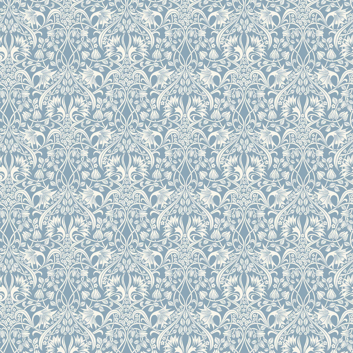 Fritillerie - Blue - G P & J BAKER Wallpaper