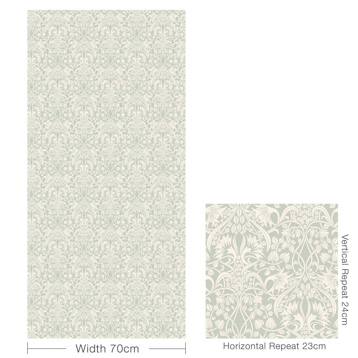 Fritillerie - Aqua - G P & J BAKER Wallpaper