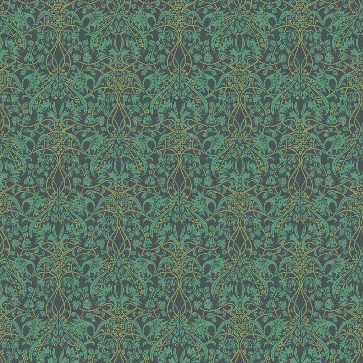 Bw4510250 Fritillerie Indigo Teal G P J Baker Wallpaper - G P & J BAKER Wallpaper