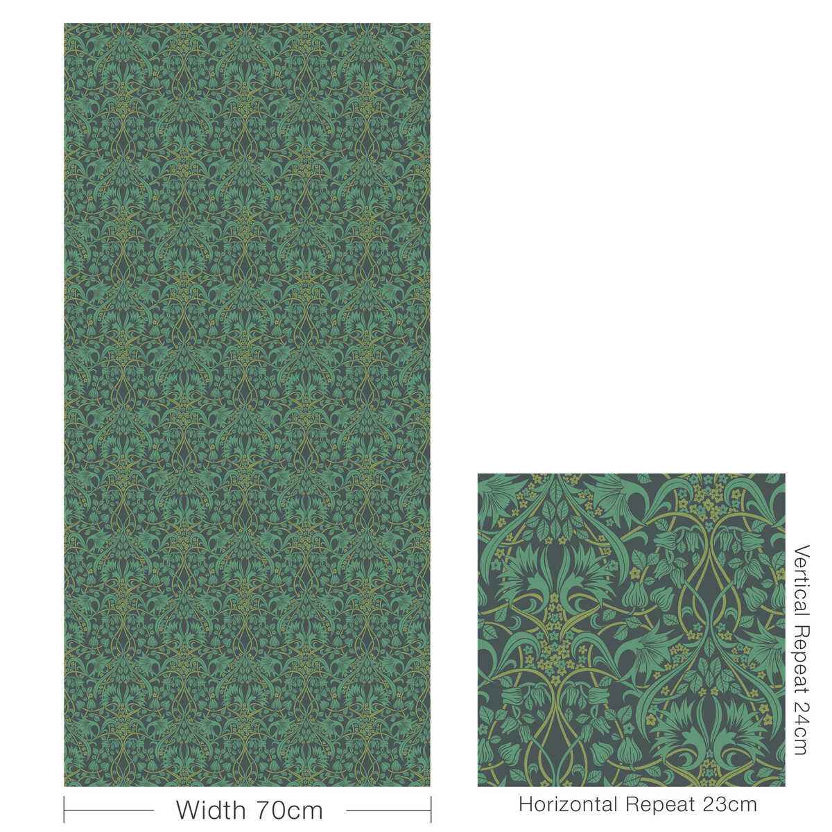 Bw4510250 Fritillerie Indigo Teal G P J Baker Wallpaper - G P & J BAKER Wallpaper