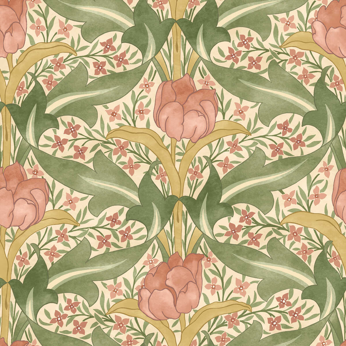 Tulip & Jasmine - Blush - G P & J BAKER Wallpaper