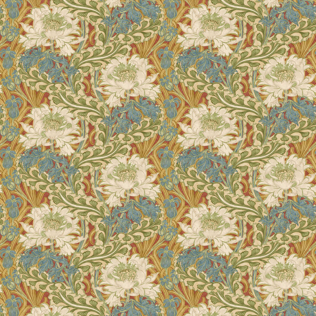 Brantwood - Red/Green - G P & J BAKER Wallpaper