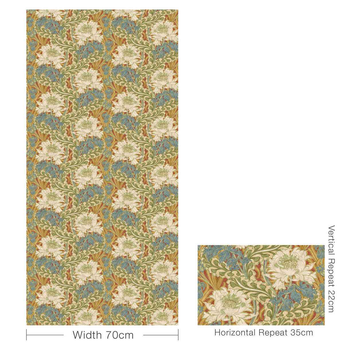 Bw4510510 Brantwood Red Green G P J Baker Wallpaper - G P & J BAKER Wallpaper