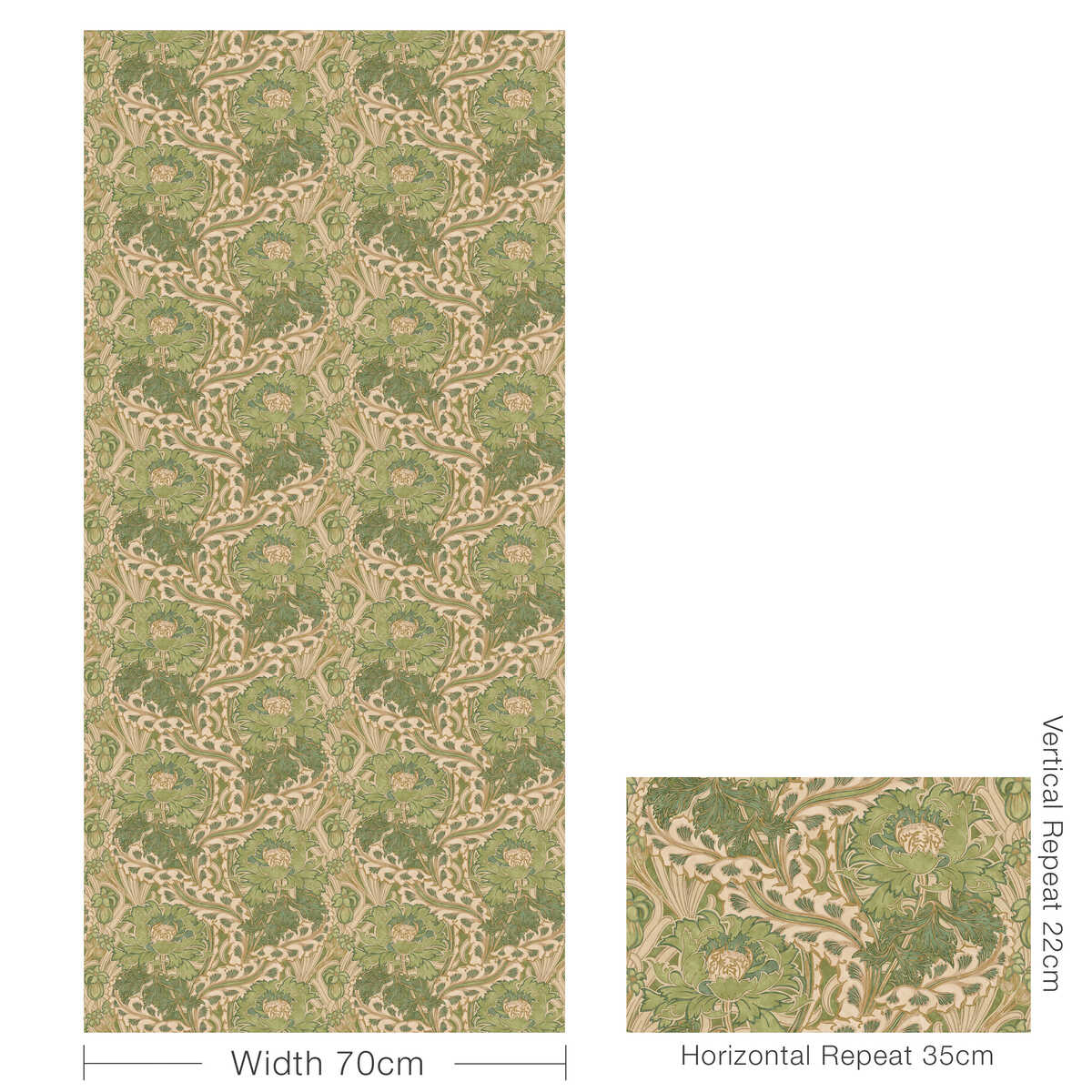 Brantwood - Green - G P & J BAKER Wallpaper