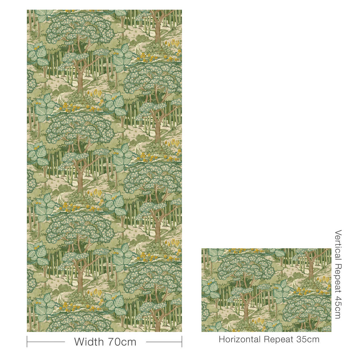 Ruskin - Green - G P & J BAKER Wallpaper