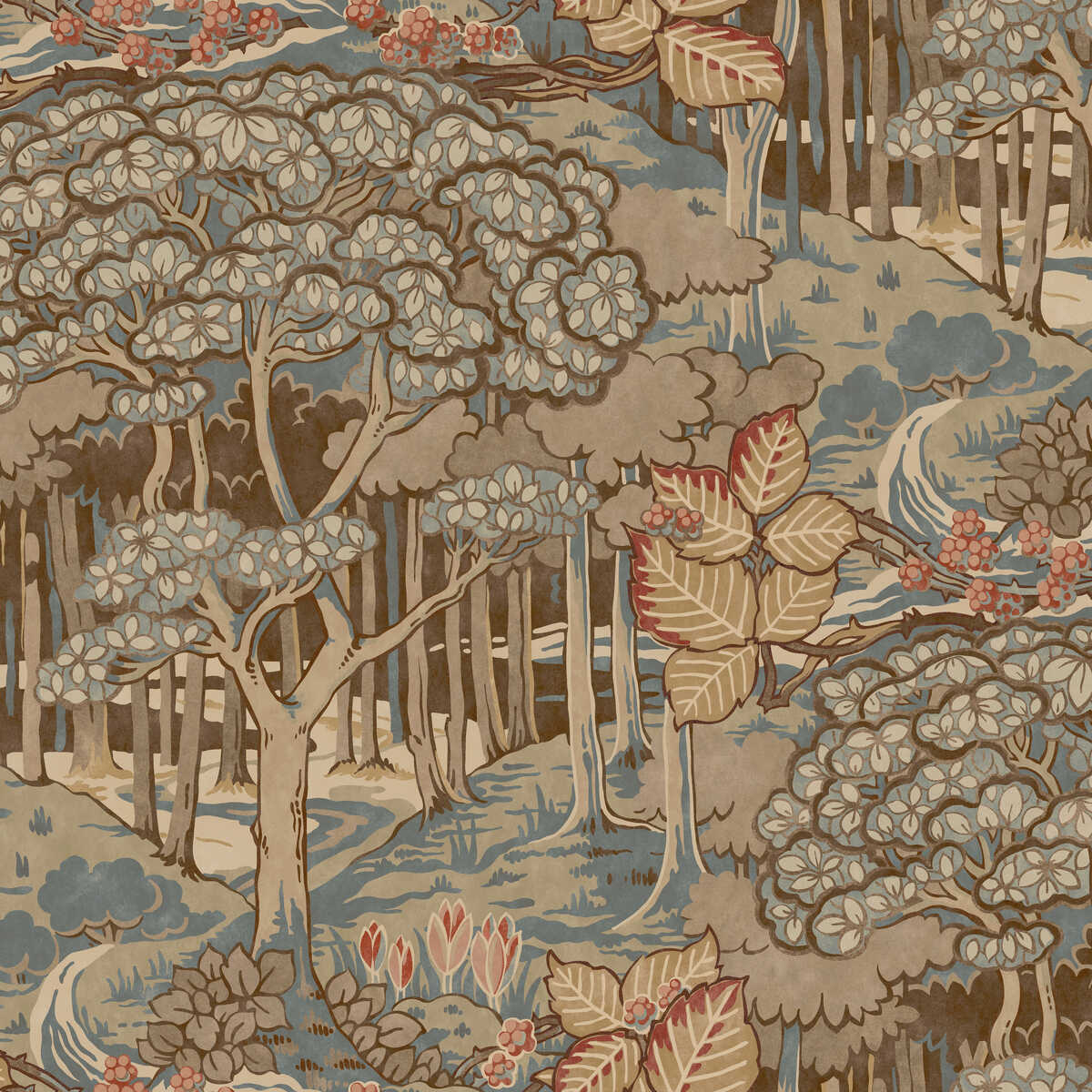 Ruskin - Teal - G P & J BAKER Wallpaper