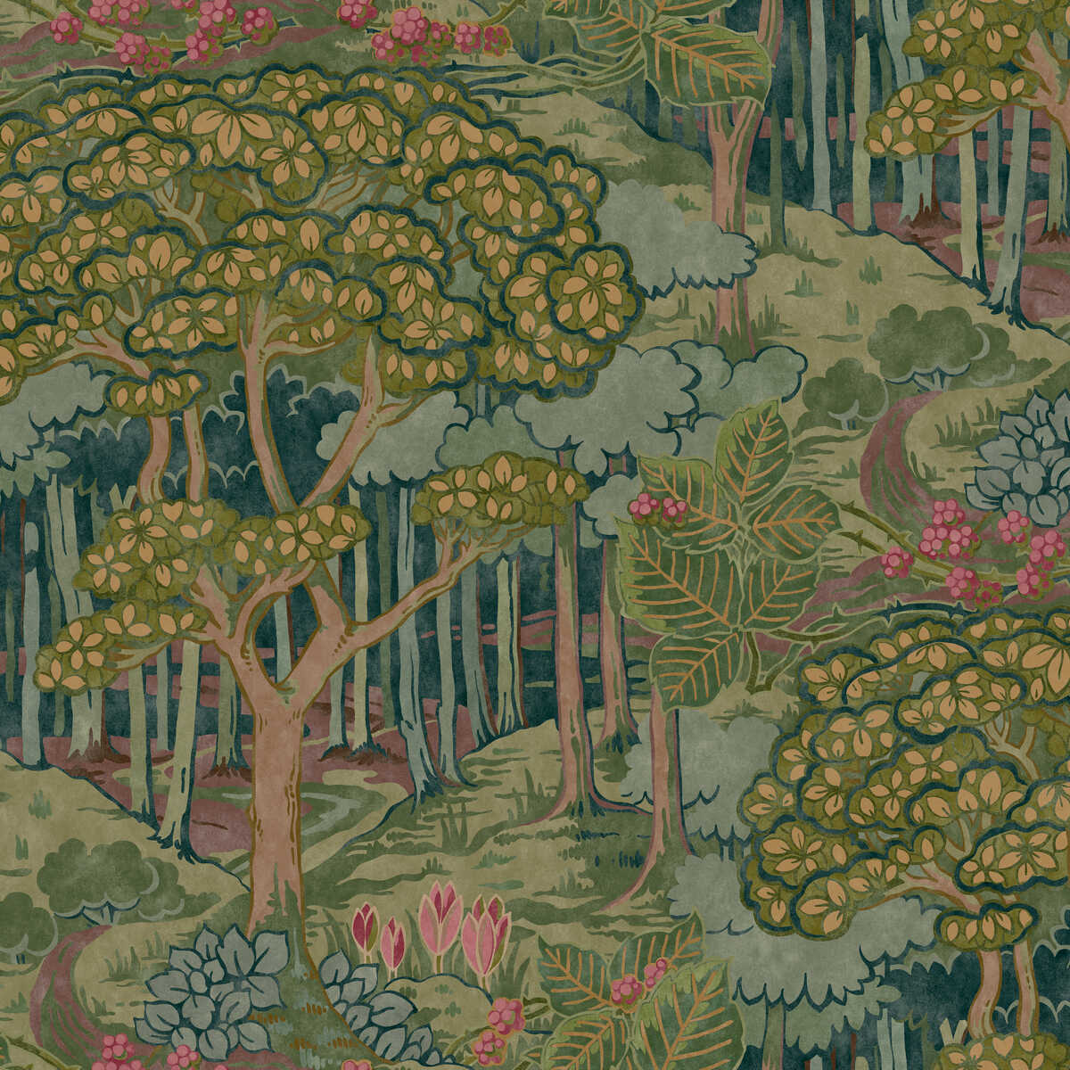 Ruskin - Emerald - G P & J BAKER Wallpaper