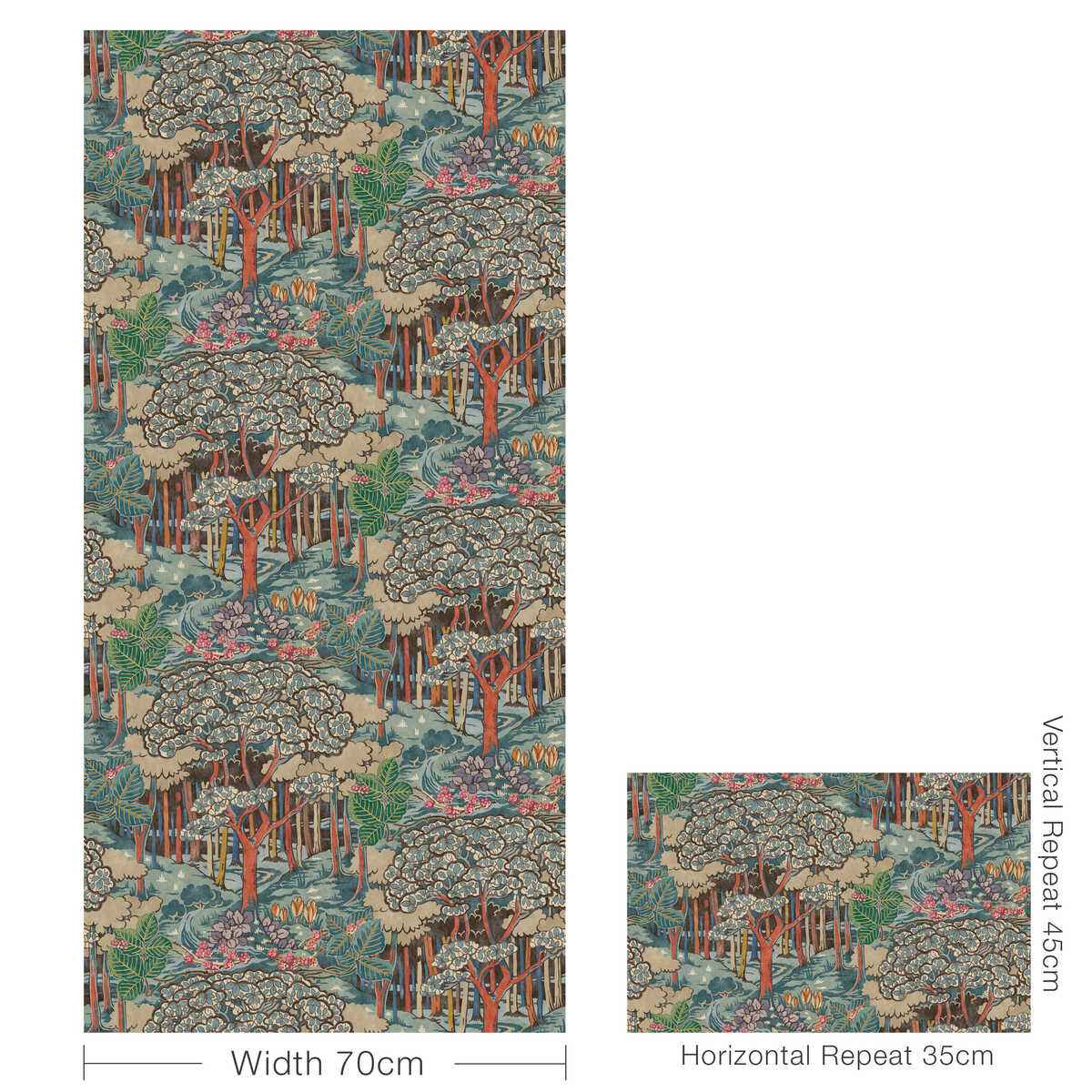 Bw4510640 Ruskin Red Teal G P J Baker Wallpaper - G P & J BAKER Wallpaper