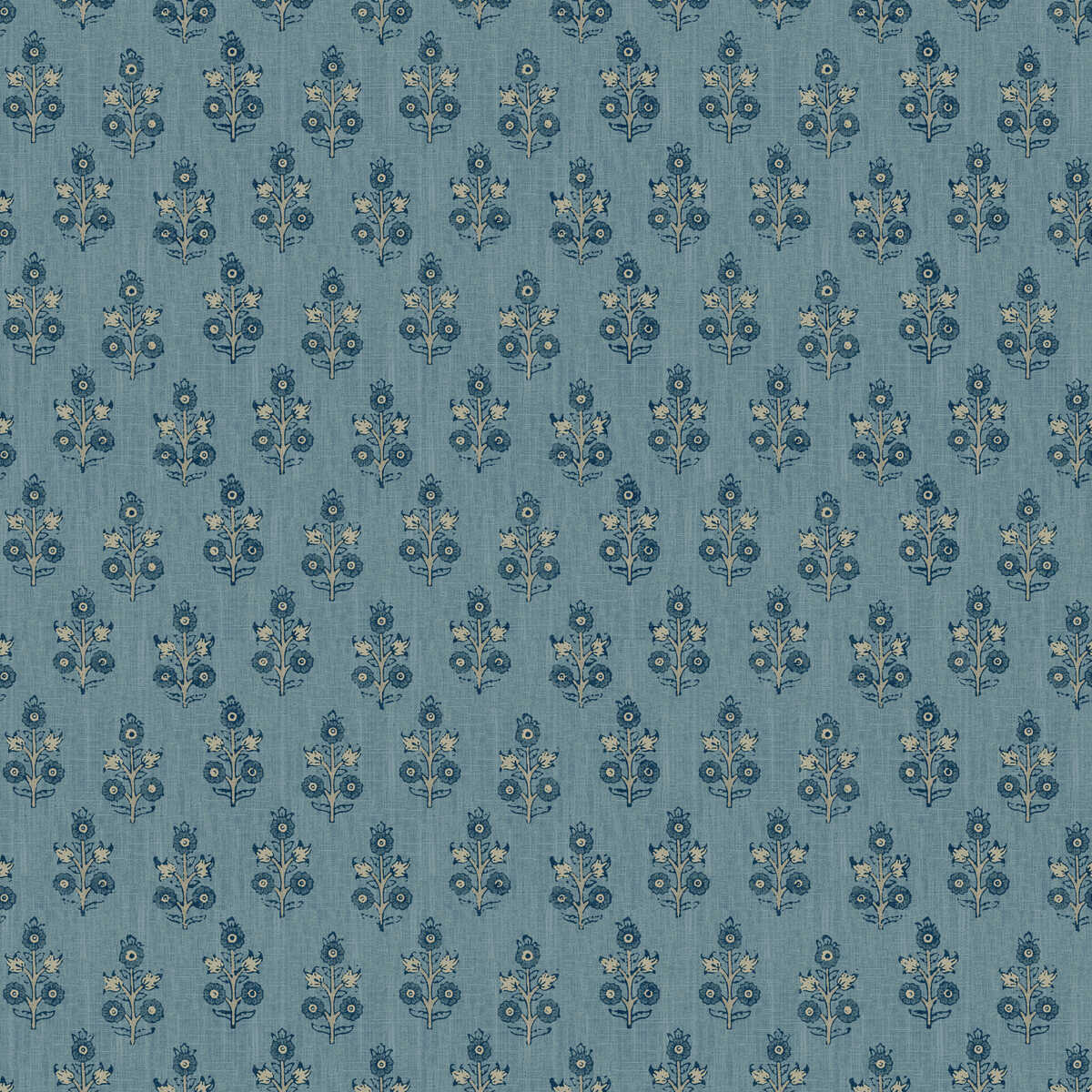 Poppy Sprig - Blue - G P & J BAKER Wallpaper