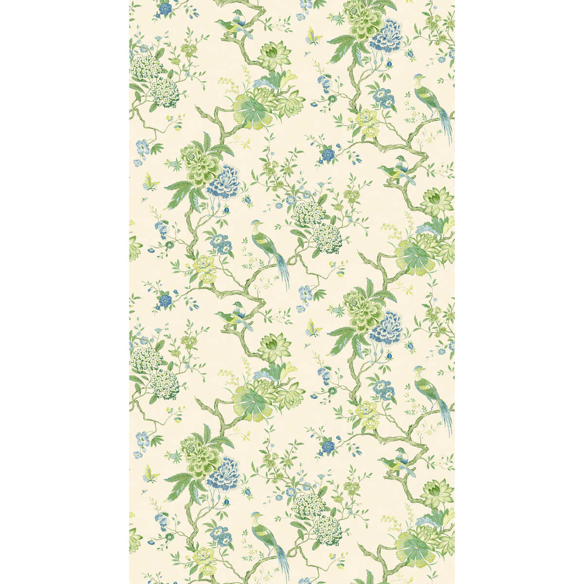 Oriental Bird - Green/Blue - G P & J BAKER Wallpaper