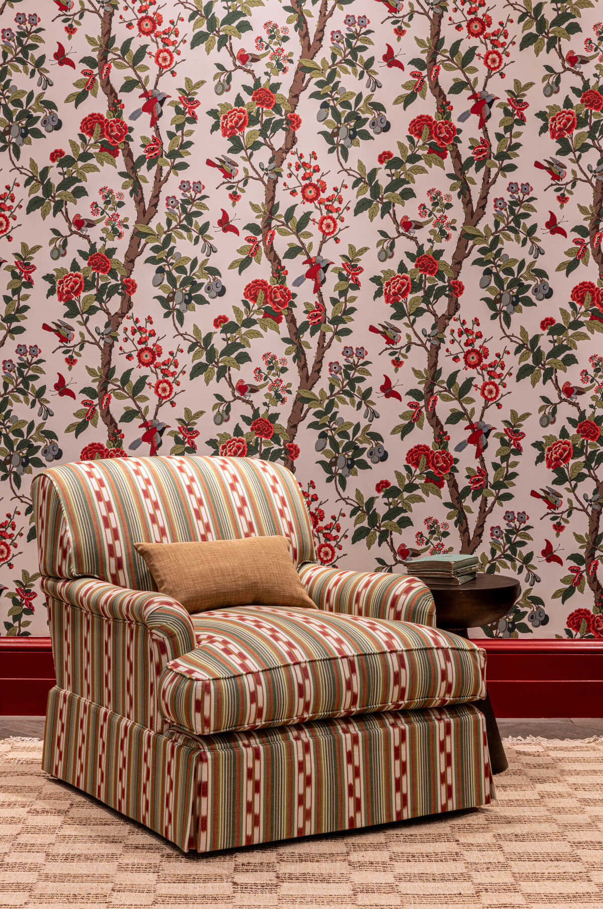 Eldon - Red/Green - G P & J BAKER Wallpaper