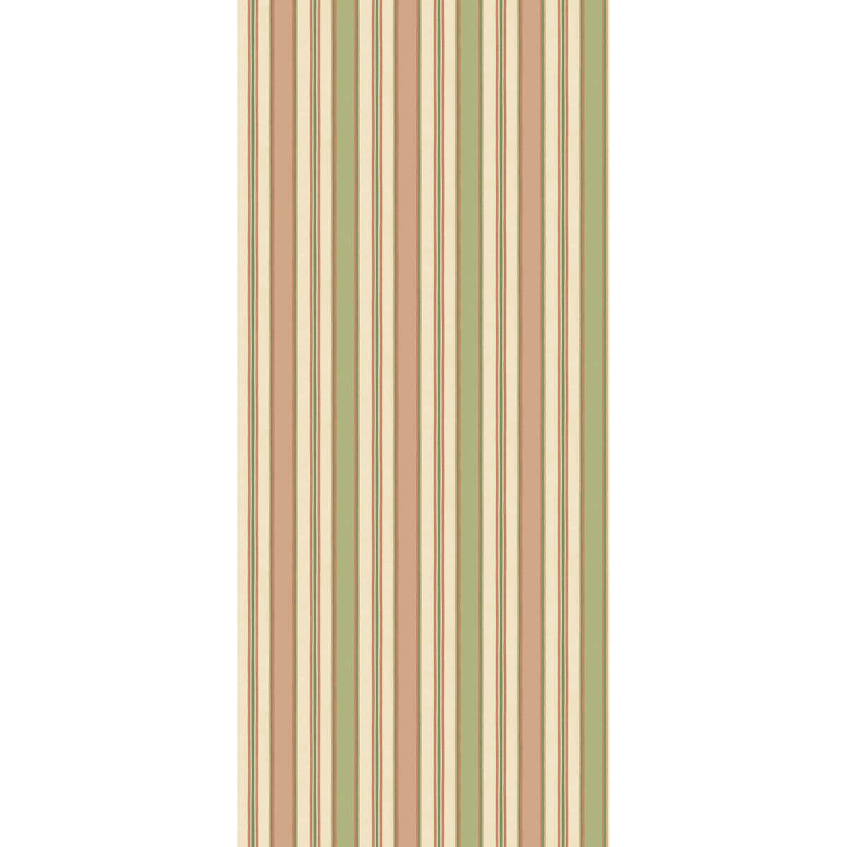 Melbourne Stripe - Soft Red/Green - G P & J BAKER Wallpaper