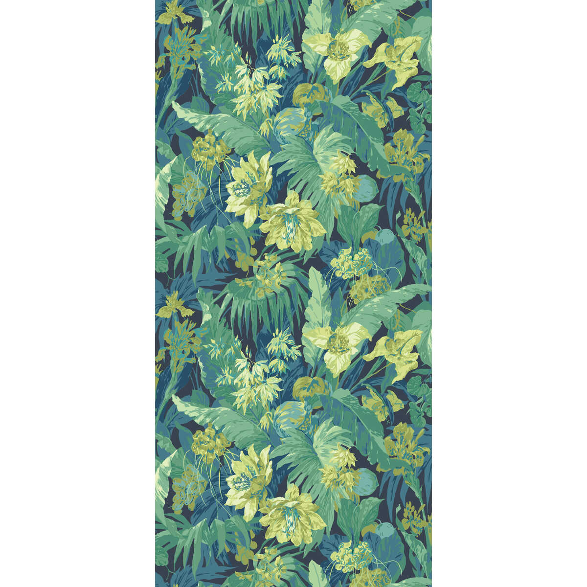 Tropical Floral - Indigo/Teal - G P & J BAKER Wallpaper