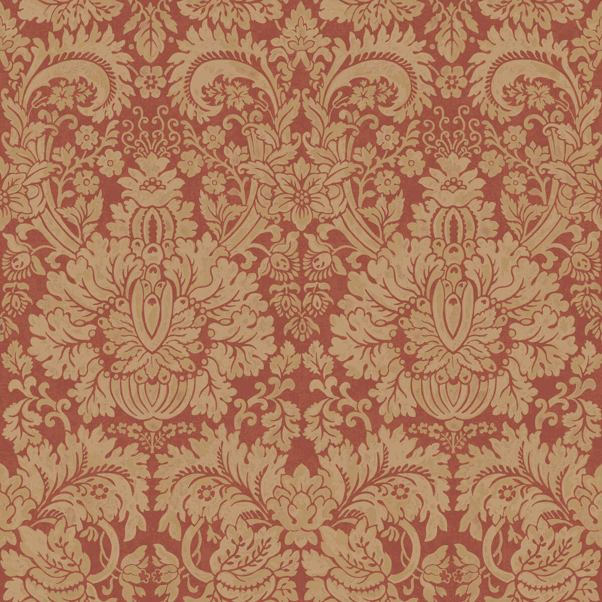 Queen'S Damask - Old Red - G P & J BAKER Wallpaper