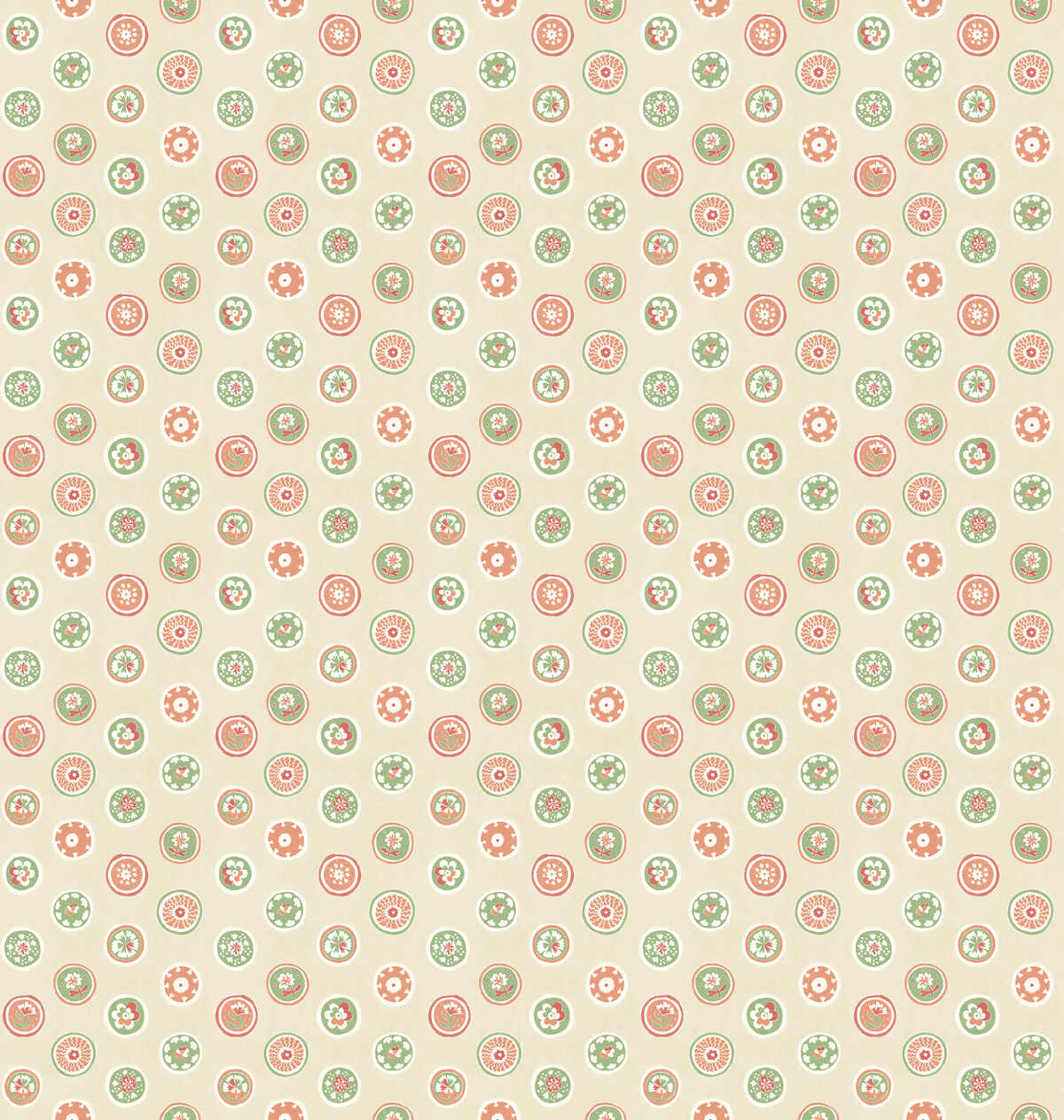 Court Buttons - Pink/Green - G P & J BAKER Wallpaper