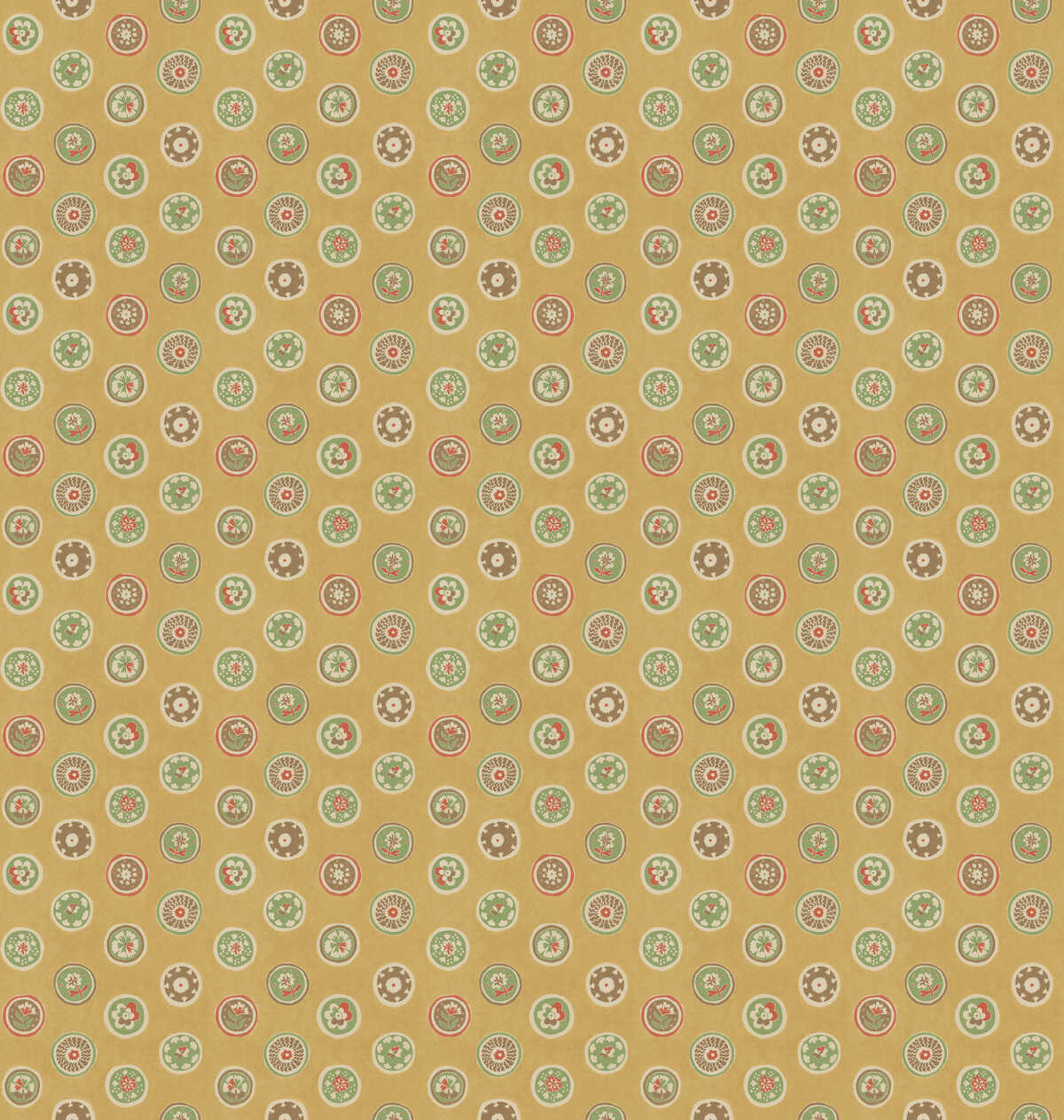 Court Buttons - Ochre - G P & J BAKER Wallpaper