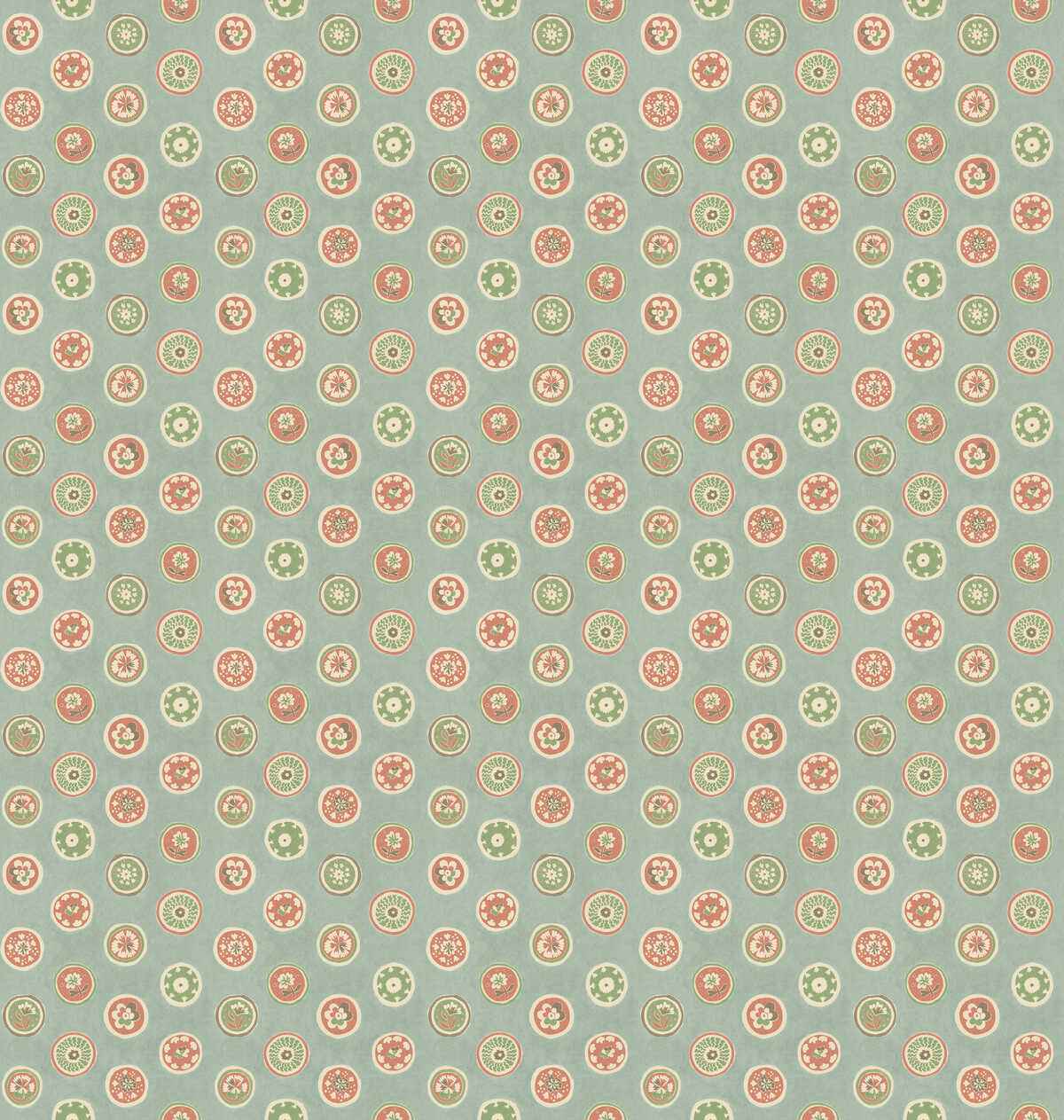 Bw4514760 Court Buttons Aqua Red G P J Baker Wallpaper - G P & J BAKER Wallpaper