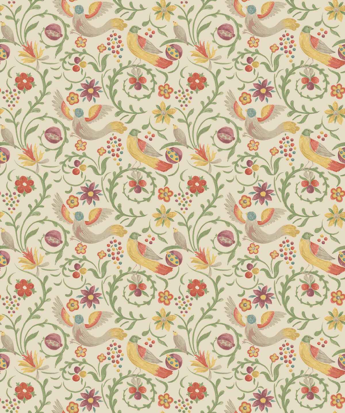 Bw4514910 Royal Court Red Green G P J Baker Wallpaper