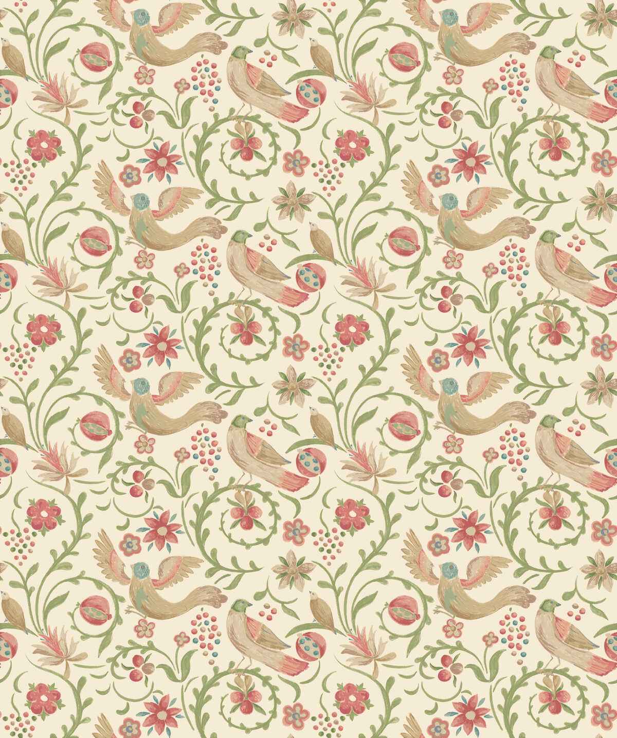 Bw4514960 Royal Court Pink Green G P J Baker Wallpaper
