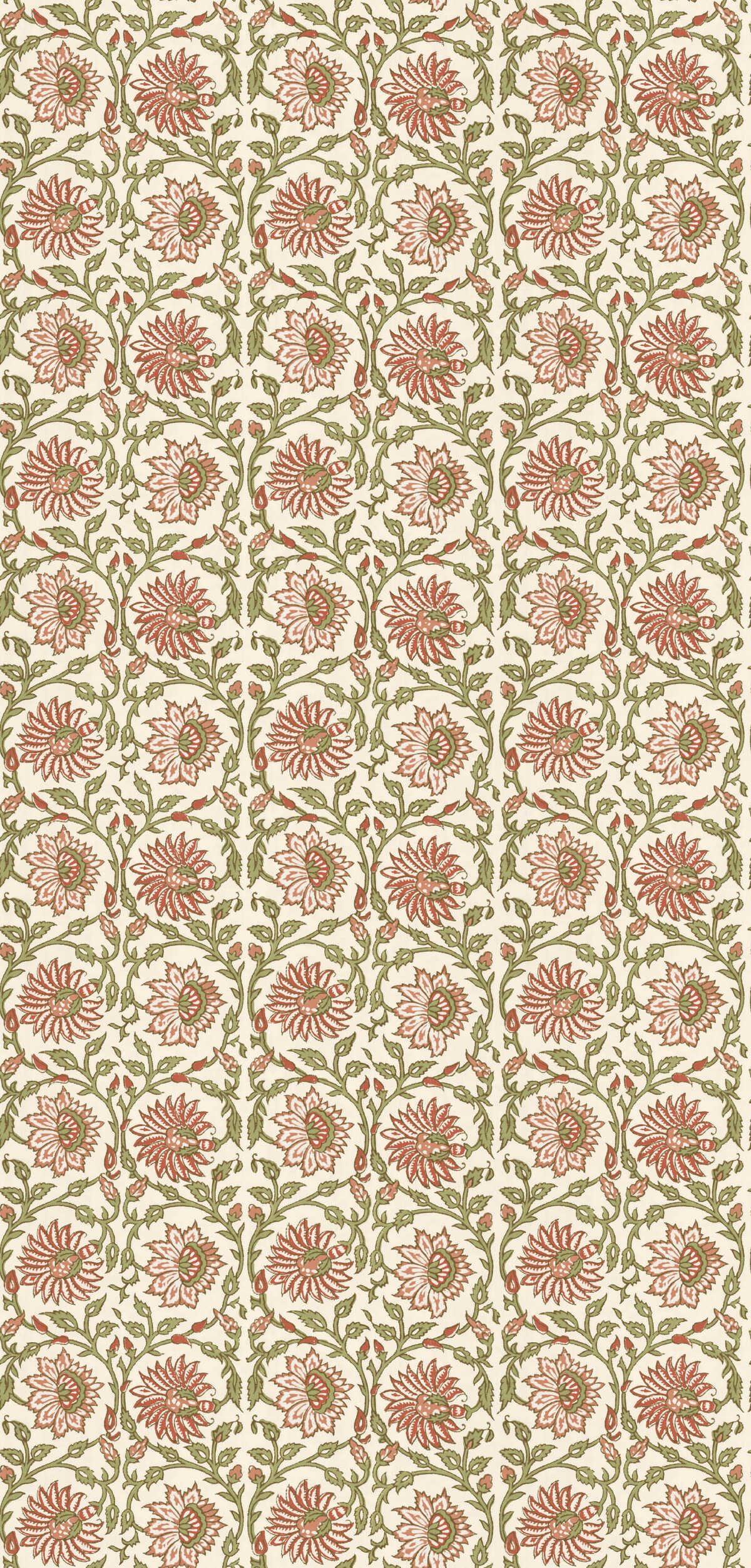 Cecily - Red/Green - G P & J BAKER Wallpaper