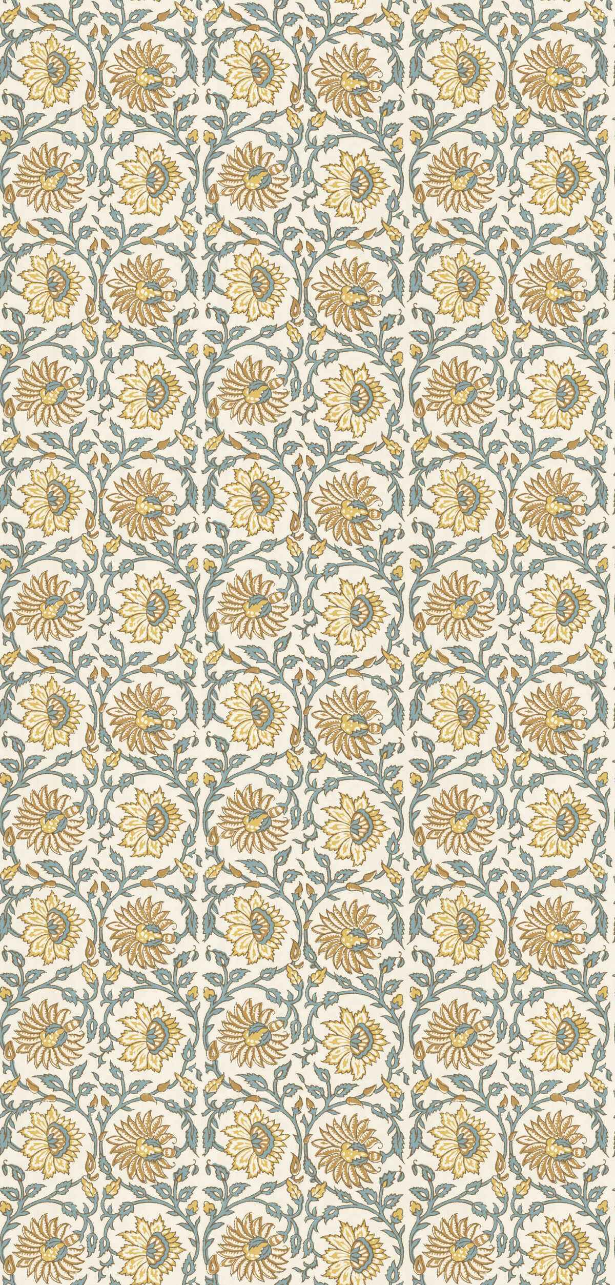 Bw4515940 Cecily Ochre Teal G P J Baker Wallpaper - G P & J BAKER Wallpaper