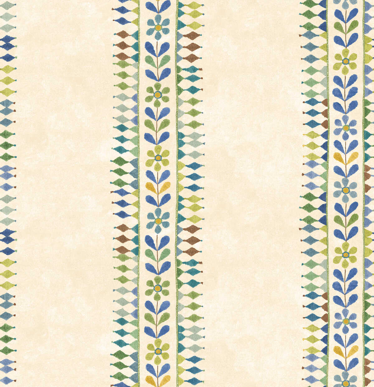 Flower Pot - Blue/Green - G P & J BAKER Wallpaper